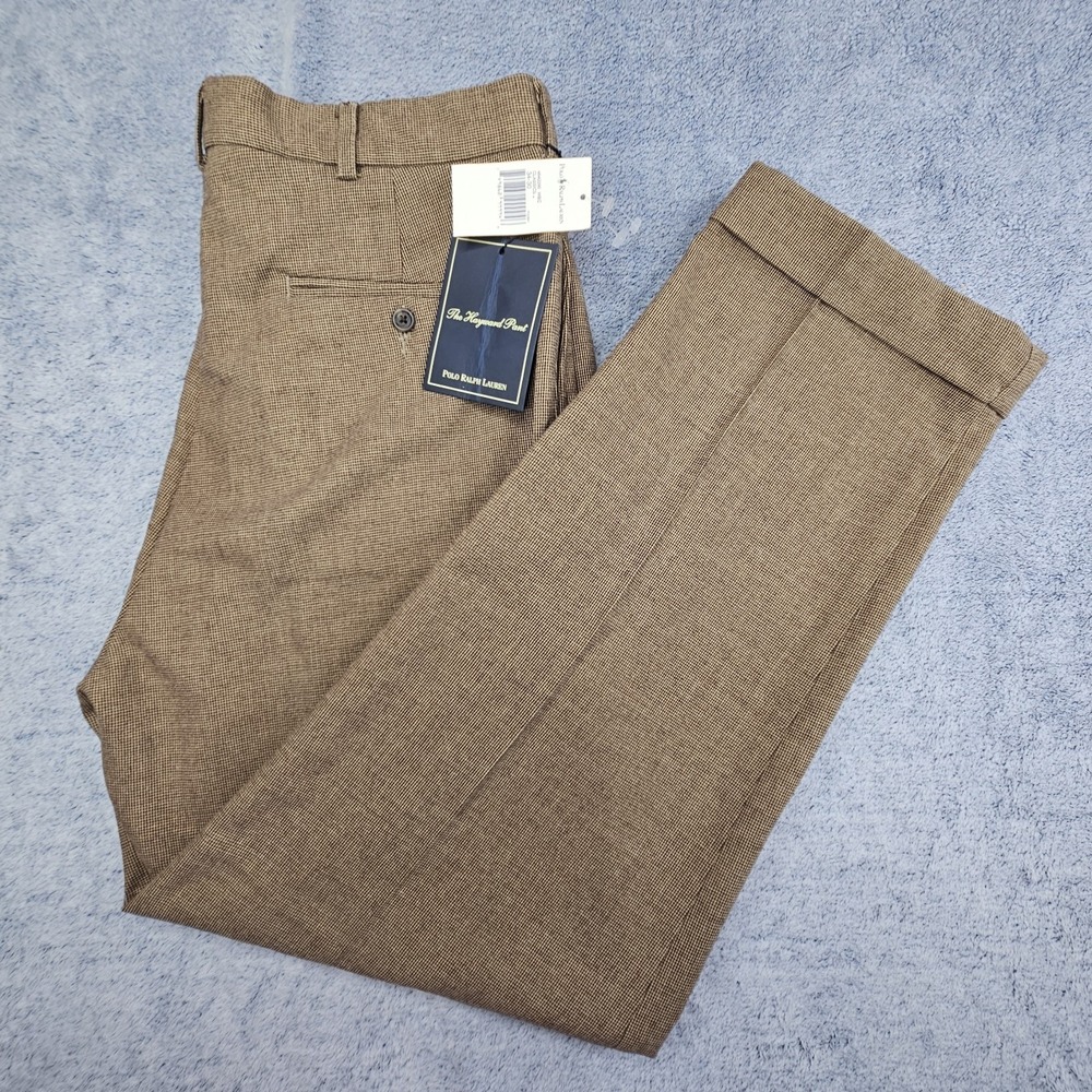 Vintage Polo Ralph Lauren Hayward Pants Mens 34x30 Houndstooth Pleated Cuffed